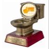 Toilet Bowl Trophy with Engraved Plate | Personalized Funny Award for Adults | Choose Your Logo | 6 Inches Tall | Gag Gift | Fun Customized Office Gift | Customize Now!  Loser Trophy view 2