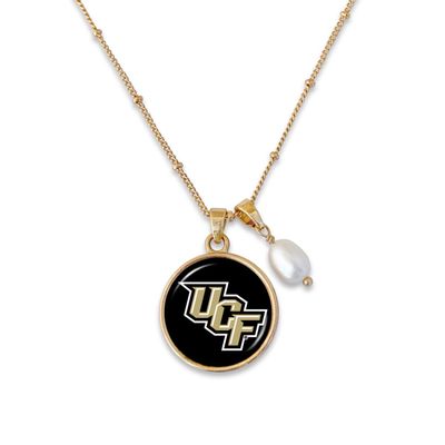 UCF Central Florida Knights Diana Gold and Pearl Saturn Style Necklace Jewelry Gift