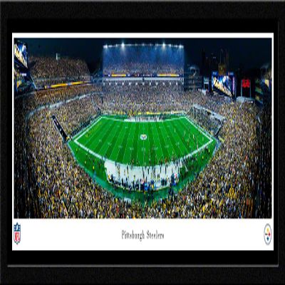 Pittsburgh Steelers, Night Game - 41.5x15-inch Single Mat, Select Framed Picture by Blakeway Panoramas