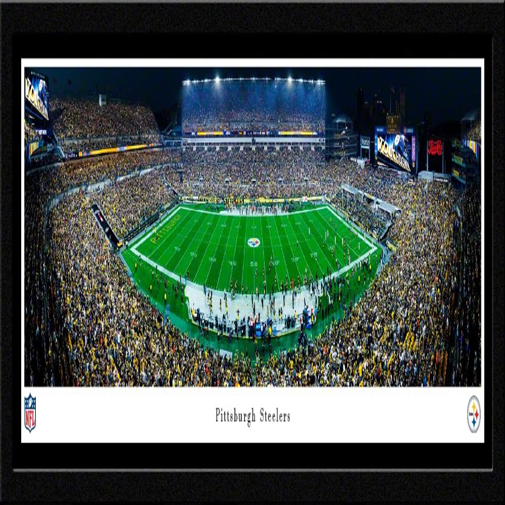 Pittsburgh Steelers, Night Game - 41.5x15-inch Single Mat, Select Framed Picture by Blakeway Panoramas