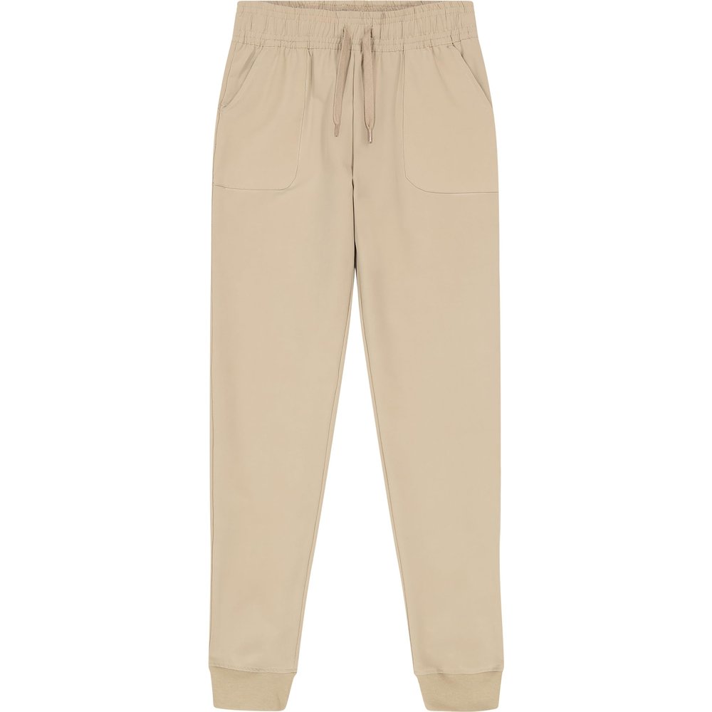 Nautica Girls' School Uniform Jogger Pants, Stretch Performance Fabric, Elastic Waistand with Drawstring Closure, Khaki, 16