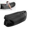 Inflatable Lounger Air Sofa, Wear Resistant Inflatable Couch Foldable Portable Moderate Size Ergonomic Comfortable Easy Inflation with Storage Bag for Camping (Black) view 2