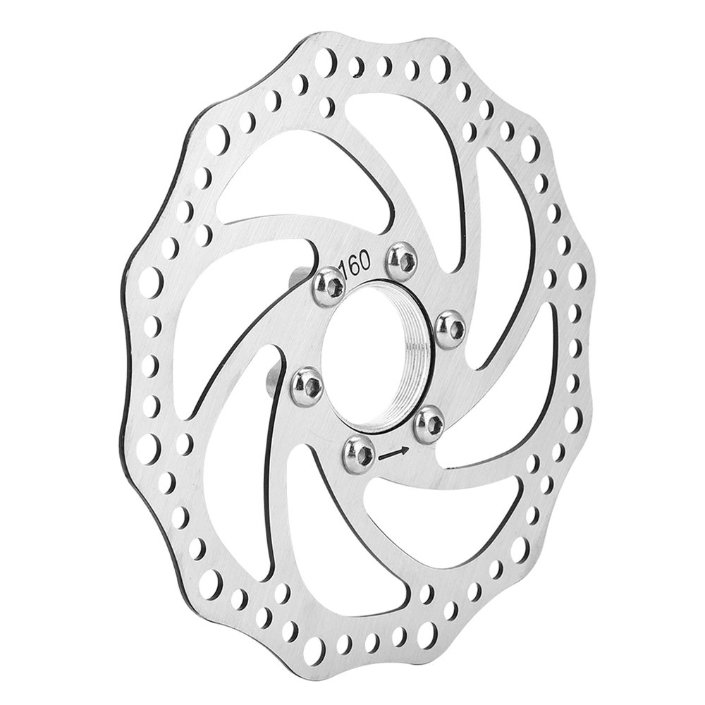 Brake Disc, Flange Adapter High 160mm Threaded Hubs With 6 Resistant Stainless Steel Bike Brake Rotor, for Mountain Bike Replacement