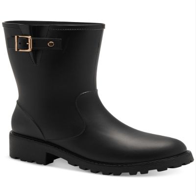 Style & Co. Womens Millyy Rubber Adjustable Rain Boots Black 10 Medium (B,M)