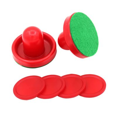 Sosoport 16pcs Air Hockey Pucks and Paddles Replacement Set Handles Red Dark Blue and Pucks for Game Tables and Competitive Matches