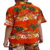 Full Funk Childrens Hawaiian Shirt in Summer Printed Rayon Seaside Beach Fun, 6 Years-8 Years, CoconutTree&Glasses in Orange view 3