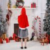 IDOPIP Toddler Kids Baby Girls Christmas Dresses Sleeveless Black White Plaid Dress with Red Hooded Cloak Velvet Cape Little Red Riding Hood Santa Claus dress Black Plaid - Kids 4-5 Years view 3