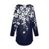 Womens Long Sleeve Tops Tunic Sweatshirt Flowy Hem Crew Neck T Shirts Print Graphic Long Sleeve Tunic Sweatshirts for Women Pullover Fall Blouse1-Navy,X-Large view 4