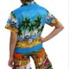 Full Funk Childrens Hawaiian Shirt in Summer Printed Rayon Seaside Beach Fun, 8 Years-10 Years, Seagull&Glasses in Sky Blue view 2