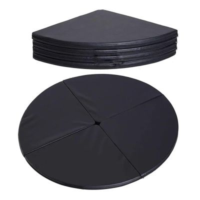 Round Folding Portable Pole Dance Crash Mat, 3cm/5cm/10cm Thickened Gymnastic Exercise Yoga Training Mat Waterproof, Pole Mat Fitness Safety Cushion Black ( Color : 110cm/3.6ft/43in , Size : Thick 5cm