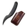 Cavol Front Flipper Knife, M390 PVD Pikal Titanium Handle Outdoor Folding Knife with Leather Sheath (Blue & Leather) view 1