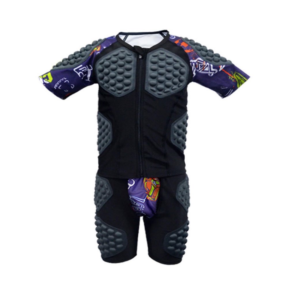 Valcatch Padded Compression Shirt Hip Pad Shorts Rib Chest Protector Kids Teens Protective Gear Set Youths Trainning Suit
