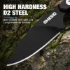 Omesio Neck Knife, 5.82" Neck Knife with Sheath and Necklace, D2 Steel 2.99-Inch Blade, Full Tang Knife with Clip G10 Handle, Fixed Blade Knife for EDC, Hiking, Camping (Black Blade + Black Handle) view 2