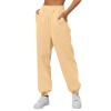 Womens Wide Leg Sweatpants Cozy Fleece Boyfriend Casual Jogger Pants Baggy Elastic High Waisted Yoga Pants with Pockets view 1