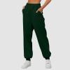 Womens Wide Leg Sweatpants Cozy Fleece Boyfriend Casual Jogger Pants Baggy Elastic High Waisted Yoga Pants with Pockets view 2