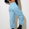 Womens Wide Leg Sweatpants Cozy Fleece Boyfriend Casual Jogger Pants Baggy Elastic High Waisted Yoga Pants with Pockets view 3