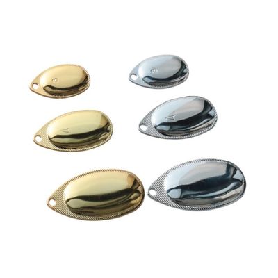 AOHRO Pack of 100 Gold Silver Steel Smooth Premium Finish French Spinner Blades 3 Size selections (God, 22.3 * 13 * 1.2mm0.9g)