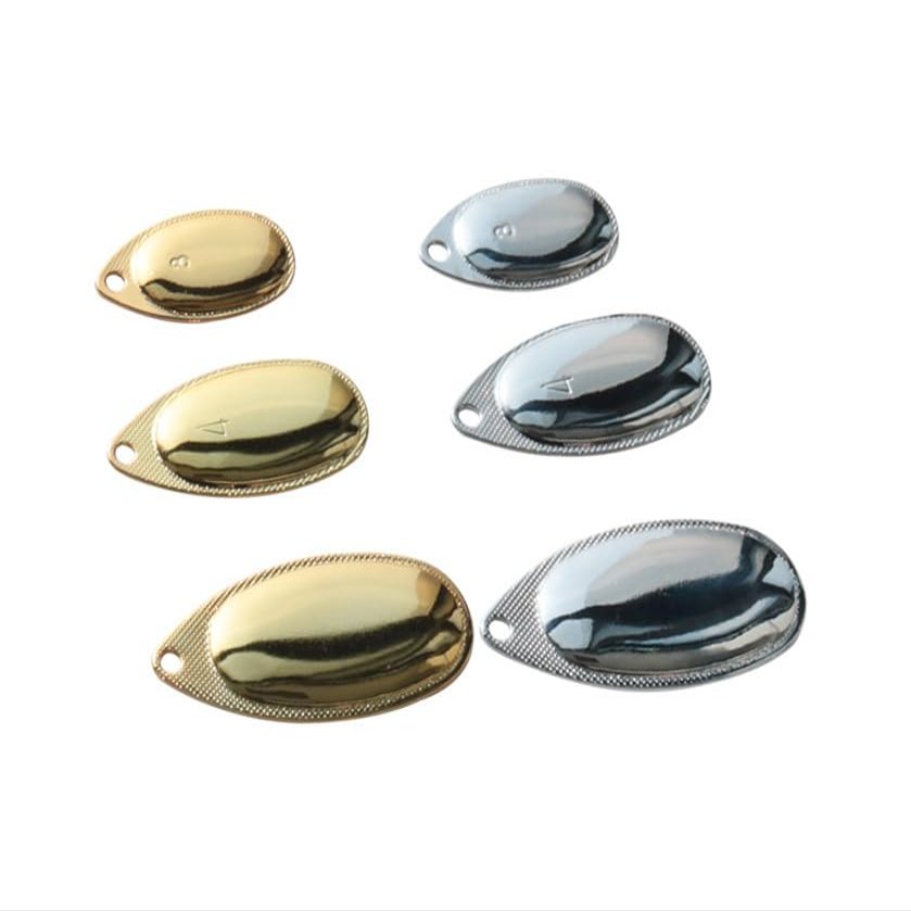 AOHRO Pack of 100 Gold Silver Steel Smooth Premium Finish French Spinner Blades 3 Size selections (God, 22.3 * 13 * 1.2mm0.9g)