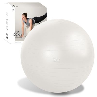 ALINCO WBF065W Balance Ball, Diameter 25.6 inches (65 cm), Chair, Stool, Lightweight, Includes Air Pump, Exercise Manual, Stretching, Fitness, Yoga, Exercise, Balance Exercise, Home Use, White