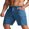 CQR Men's Quick Dry Stretch Hiking Cargo Shorts, Lightweight Water Resistant Tactical Casual, Golf & Outdoor with Pockets, Rocky Glaucous, 38W x 10L view 1