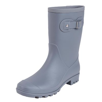 Fubotao Women's Mid Calf Rain Boots Waterproof Fashion Garden Shoes Anti-slipping Rainboots For Women Comfortable Insole Light Rain Shoes