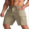 CQR Men's Quick Dry Stretch Hiking Cargo Shorts, Lightweight Water Resistant Tactical Casual, Golf & Outdoor with Pockets, Rocky Tan, 32W x 10L view 1