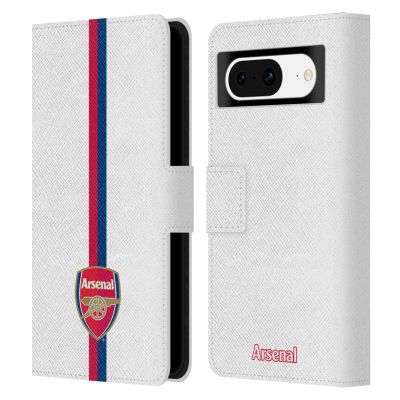 Head Case Designs Officially Licensed Arsenal FC Stripes 1 Crest 2 Leather Wallet Case Compatible With Google Pixel 8