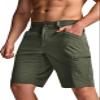 CQR Men's Quick Dry Stretch Hiking Cargo Shorts, Lightweight Water Resistant Tactical Casual, Golf & Outdoor with Pockets, Rocky Fuscous Green, 34W x 12L view 1
