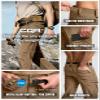 CQR Men's Quick Dry Tactical Pants, Water Resistant Outdoor Pants, Lightweight Stretch Cargo Work Hiking Pants, Rocky Cargo W/Belt Hazelnut, 32W x 32L view 4