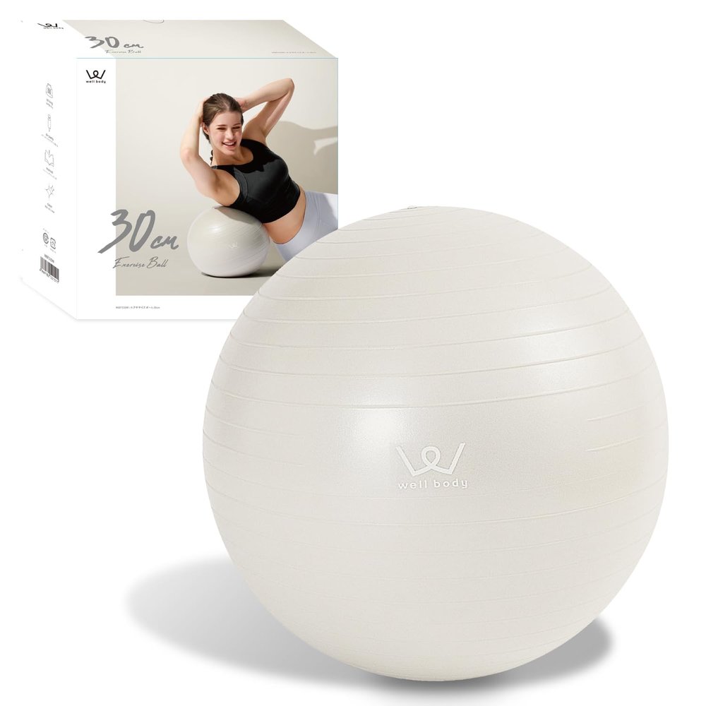 ALINCO WBF030W Balance Ball, Diameter 11.8 inches (30 cm), Chair, Stool, Lightweight, Includes Air Pump, Exercise Manual, Stretching, Fitness, Yoga, Exercise, Balance Exercise, For Home Use, Compact, Space Saving, White