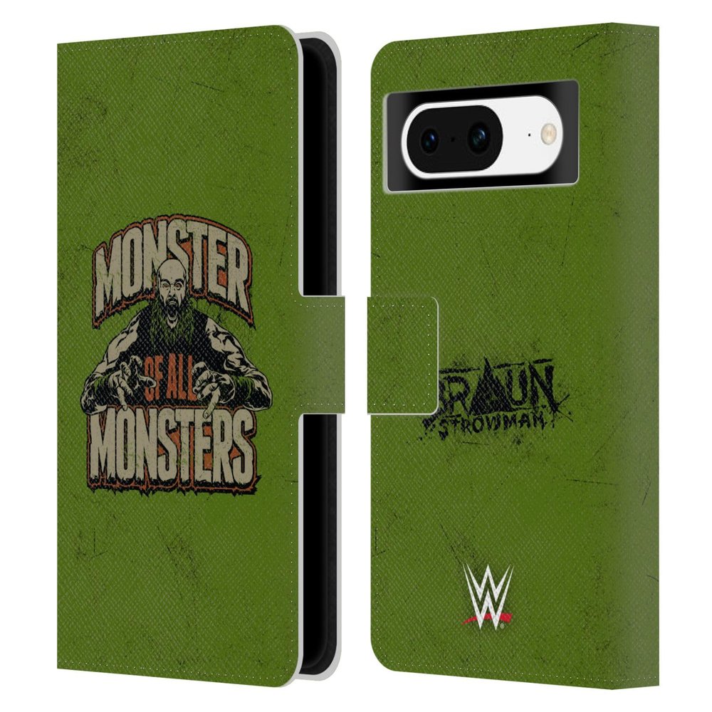 Head Case Designs Officially Licensed WWE Monster of All Monsters Braun Strowman Leather Wallet Case Compatible with Google Pixel 8
