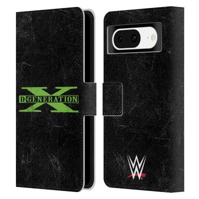 Head Case Designs Officially Licensed WWE Logo D-Generation X Leather Wallet Case Compatible with Google Pixel 8