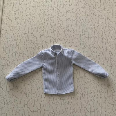 1/6 Male Soldier Clothes Casual Shirt Model for 12" Action Figure (Blue Stripe)