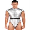 Yihuimin Men Alien Halloween Costume One-Piece Jumpsuit Adult Astronaut Spaceman Suit Cosplay Catsuit Silver X-Large view 1