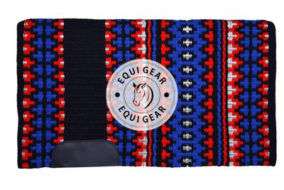EQUIGEAR Western Show Horse Saddle Blanket New Zealand Wool Western Design Handmade Saddle Blanket Top Wool Pad Sensor Flex (Customization Available) IZ28 (36x36)