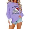 Faithgee Women's Christmas Crew Neck Sweatshirt Dead Inside But Jolly Af Shirt Hoodie Fun Gifts Purple view 1