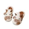 Womens Cute Cow Home Slipper Fuzzy Plush House Non-Slip Slipper Autumn Winter Warm Comfortable Slipper for Women Men view 1