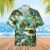 CAP1ANDPICE Fishing Dad Hawaiian Shirt Lucky Fishing Hawaiian Shirt for Men, for Fishing Lover (US, Alpha, Small, Regular, Regular, Green 3) view 2