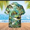 CAP1ANDPICE Fishing Dad Hawaiian Shirt Lucky Fishing Hawaiian Shirt for Men, for Fishing Lover (US, Alpha, Small, Regular, Regular, Green 3) view 3