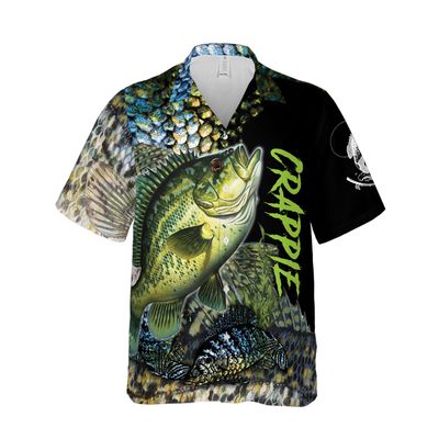 CAP1ANDPICE Fishing Dad Hawaiian Shirt Lucky Fishing Hawaiian Shirt for Men, for Fishing Lover (US, Alpha, X-Large, Regular, Regular, Crappie Fishing)