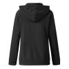 Womens Hoodies Oversized Sweatshirts Zip Up Casual Fall Fashion Jacket 2023 Drawstring Workout Outerwear With Pockets Black view 3