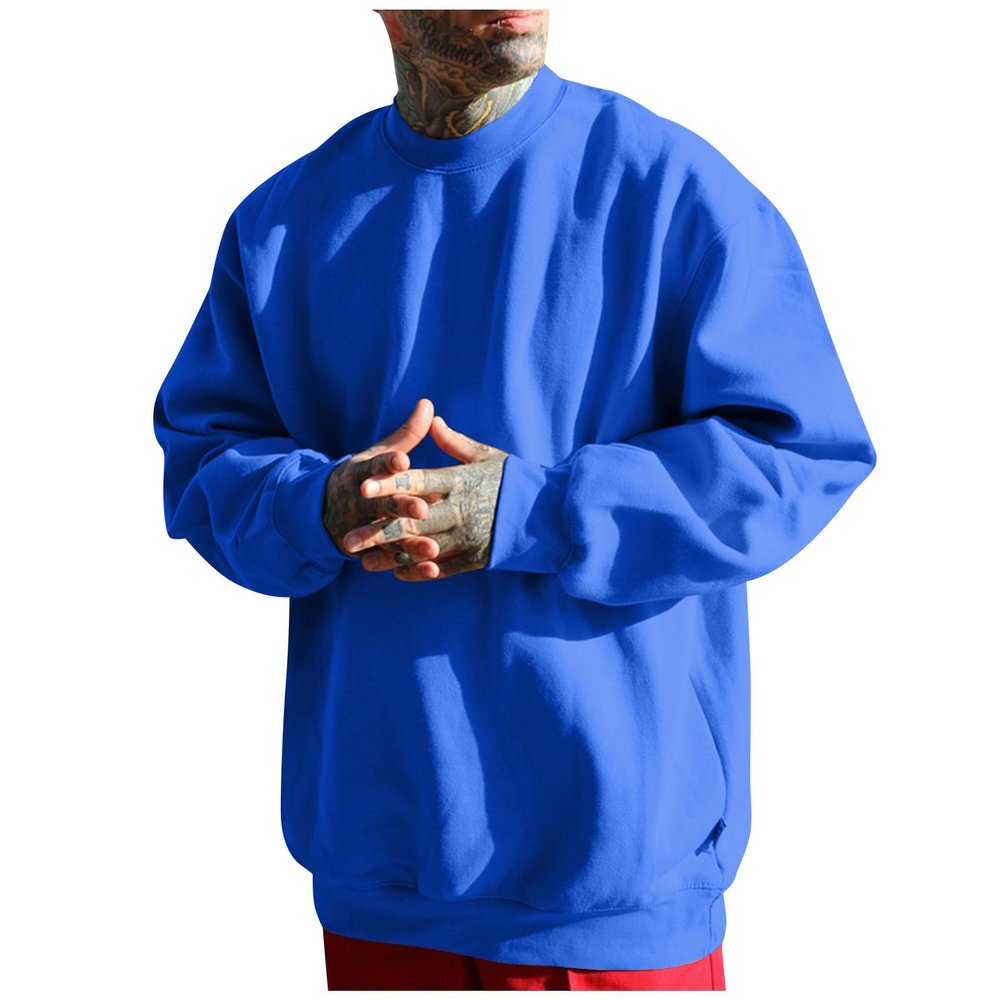 Ymosrh Crewneck Sweatshirt Men, Workout Athletic Casual Stylish Gym Running Lightweight Pullover Sweatshirts White Men Workout Clothes For Medium Clothes Mens Fleece Sweatshirt (XL, Blue)