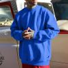 Ymosrh Crewneck Sweatshirt Men, Workout Athletic Casual Stylish Gym Running Lightweight Pullover Sweatshirts White Men Workout Clothes For Medium Clothes Mens Fleece Sweatshirt (XL, Blue) view 4