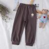 Unisex Casual Sports Pants Kid's Cotton Blend Fitness Pants Baby Girl 6 to 9 Months Clothes (Coffee, 4-5 Years) view 3