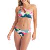 Jessica Simpson Women's Standard Cheeky Surfer Hipster Bikini Bottom Swimsuit, White Multi view 3