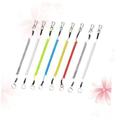 BESPORTBLE Fishing Lanyards Rope Set 8pcs 1.5m Coiled Fishing Lanyard Stainless Steel Elastic and Waterproof for Angling Tools Random