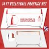 Patiassy Volleyball & Badminton Combo Net Set, Height Adjustable 5.1FT/7.4FT/8FT, 14FT Heavy Duty Tetron Net System with 4 Aluminum Rackets, Goose Feather Shuttlecocks & Volleyball for Indoor Outdoor view 2