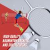 Patiassy Volleyball & Badminton Combo Net Set, Height Adjustable 5.1FT/7.4FT/8FT, 14FT Heavy Duty Tetron Net System with 4 Aluminum Rackets, Goose Feather Shuttlecocks & Volleyball for Indoor Outdoor view 4