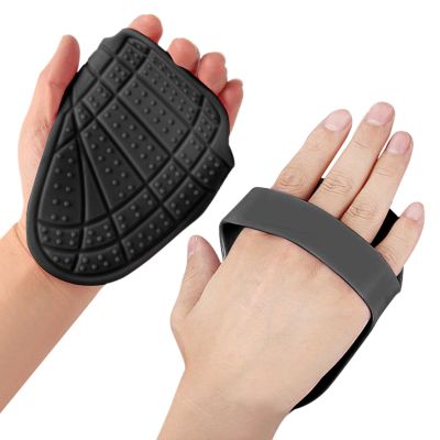 Aymzbd Lifting Grip Pads Handheld Grip Rubber Gym Gloves Workout Pads for Weightlifting Powerlifting Training Dumbbell Grips Pads, Black