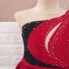 JEATHA Kids Girls Shiny Rhinestones Sleeveless Figure Skating Dress Dance Costume Ballet Dancewear Burgundy 6 Years view 4